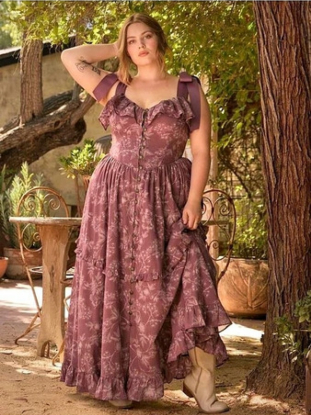 Torrid Floral Maxi Dress in Mauve